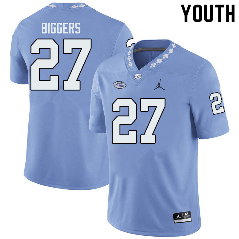 Jordan Brand Youth #27 Giovanni Biggers North Carolina Tar Heels College Football Jerseys Sale-Blue